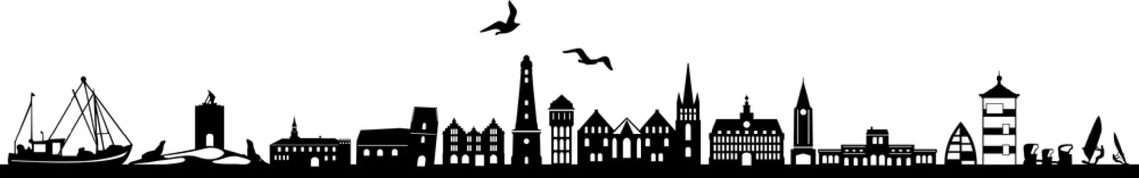 Skyline Ostfriesland Vector Silhouette