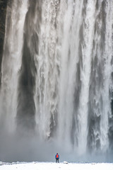 towering waterfall