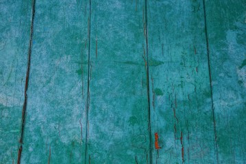 green wooden texture from wide old worn planks