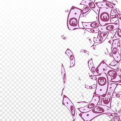 European Union Euro notes falling. Messy EUR bills