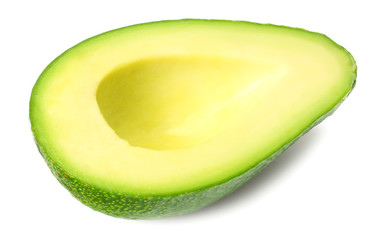 sliced avocado isolated on a white background