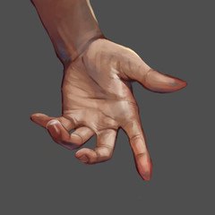 illustration of a hand on a grey background