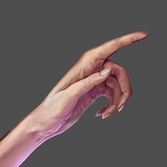 illustration of a hand on a grey background