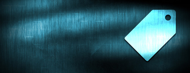 Tag icon abstract blue banner background