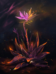 illustration of fairy glowing flower