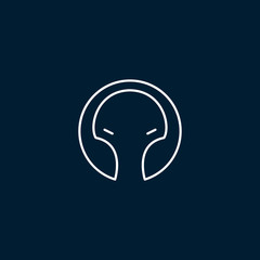 Octopus Vector Minimalistic Linear Logo Circle