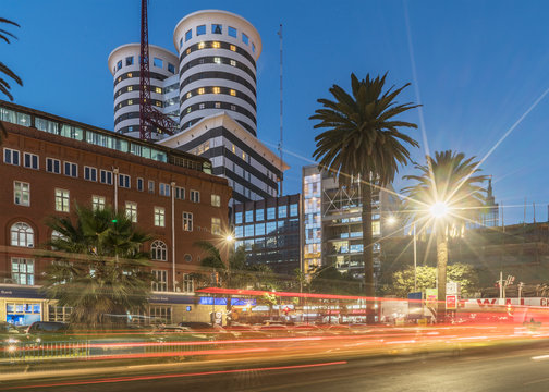 Long Exposure Shot Of Street At Sunset In Nairobi, Kenya