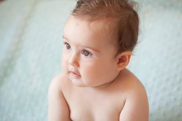 portrait of smiling 8 month old baby