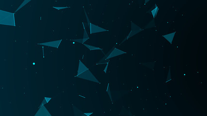 Abstract digital background. Cosmic particles. The effect of plexus. Big data visualization. 3d...