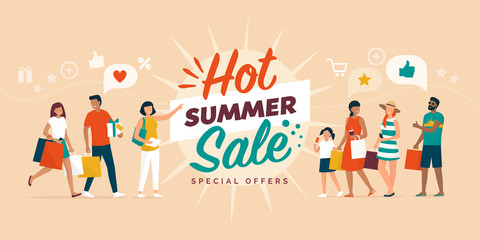 Hot summer sale promotional banner