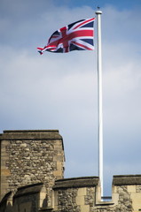 The United Kingdom flag  (Union Jack), in London