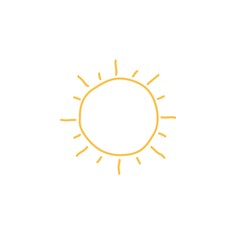 Simple hand drawing sun symbol