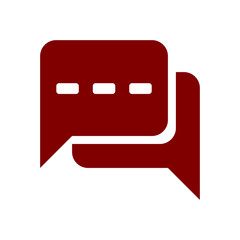 Chat icon, sms icon, chat, bubble, comments icon, communication, talk icon, speech bubbles maroon color  Icon 