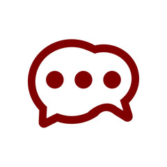 Chat icon, sms icon, chat, bubble, comments icon, communication, talk icon, speech bubbles maroon color  Icon 