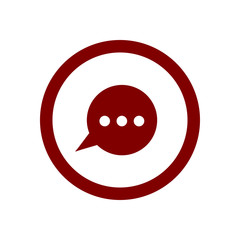 Bubble, chat, circle, communication, message, talk maroon color icon