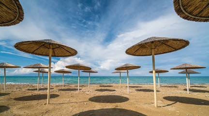 Sunshades on the Tsilivi Beach
