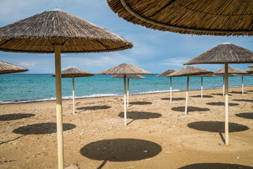 Sunshades on the Tsilivi Beach