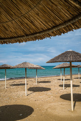 Sunshades on the Tsilivi Beach