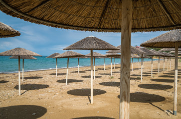 Sunshades on the Tsilivi Beach