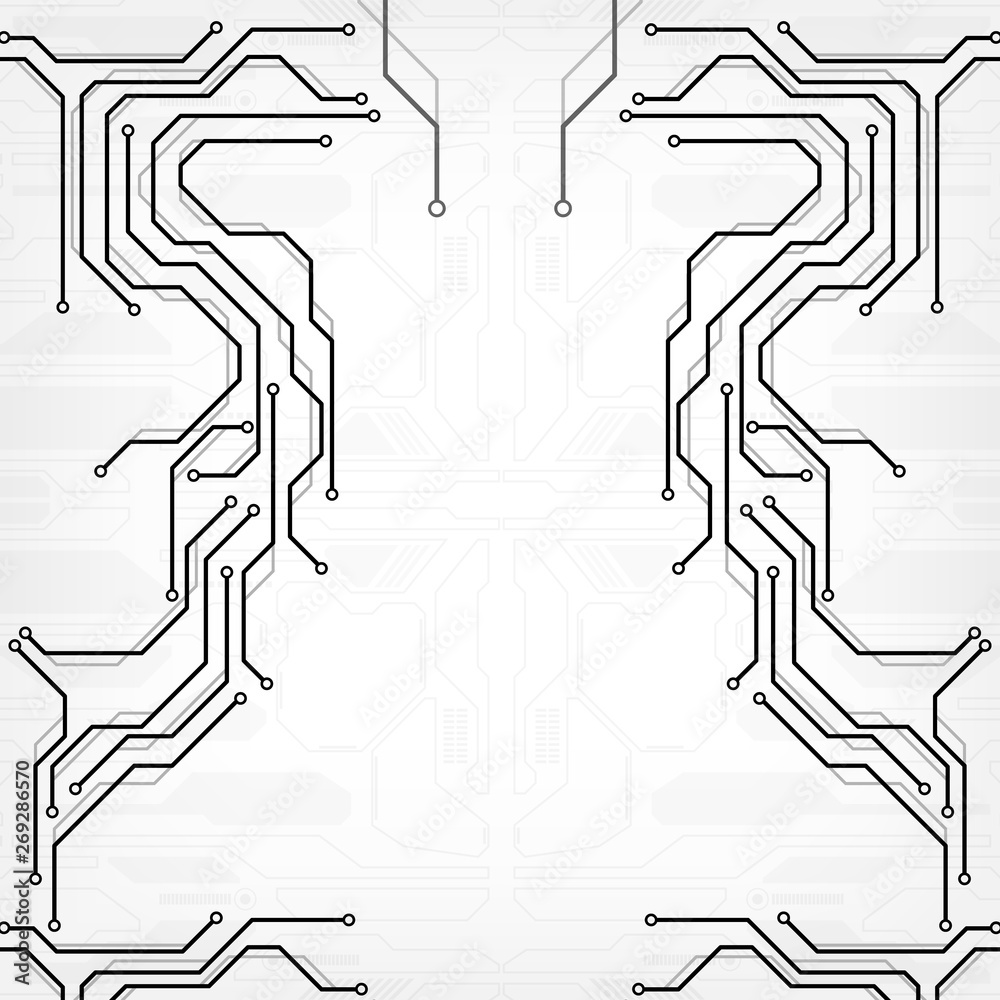 Aufkleber circuit board grayscale tone futuristic digital technology communication system background template 