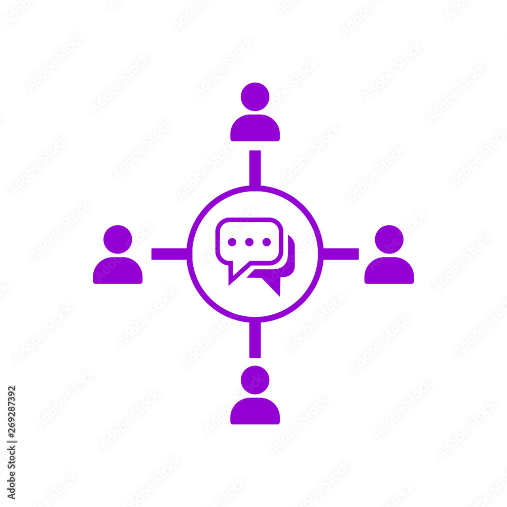 Wall mural chat icon, sms icon, chat, bubble, comments icon, communication, talk icon, speech bubbles violet co