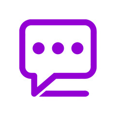 Chat icon, sms icon, chat, bubble, comments icon, communication, talk icon, speech bubbles violet color Icon