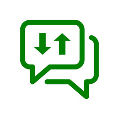 Chat icon, sms icon, chat, bubble, comments icon, communication, talk icon, speech bubbles green color Icon