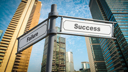 Fototapeta premium Street Sign to Success versus Failure