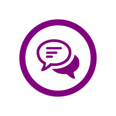 Chat icon, sms icon, chat, bubble, comments icon, speech bubbles  purple color Icon