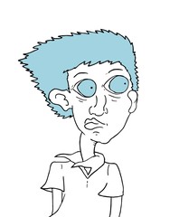 Design of surprised man looking