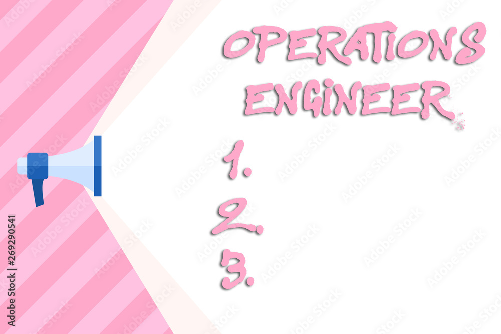 Poster writing note showing operations engineer. business concept for analyze and design operation that wil
