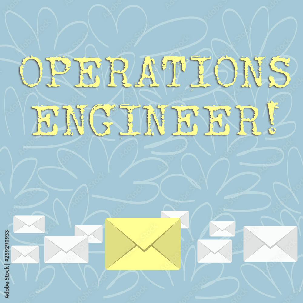 Poster writing note showing operations engineer. business concept for analyze and design operation that wil