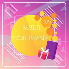 Word writing text Build Your Brand. Business photo showcasing creates or improves customers knowledge and opinions of product