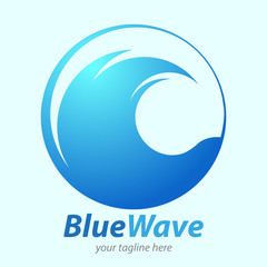 Vector abstract, Blue wave symbol