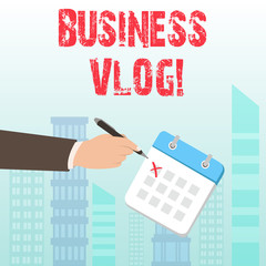 Word writing text Business Vlog. Business photo showcasing A video content about subject matter related to the company
