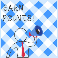 Fototapeta premium Text sign showing Earn Points. Business photo showcasing collecting scores in order qualify to win big prize