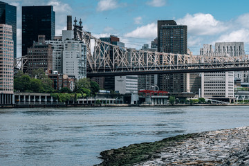 Midtown apartment buildings on east riverside view from Roosevelt Island