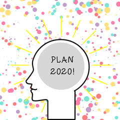 Text sign showing Plan 2020. Business photo text detailed proposal doing achieving something next year