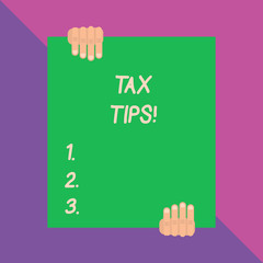 Obraz premium Conceptual hand writing showing Tax Tips. Concept meaning compulsory contribution to state revenue levied by government