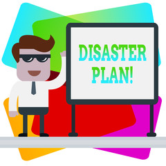 Word writing text Disaster Plan. Business photo showcasing outlines how an organization responds to an unplanned event