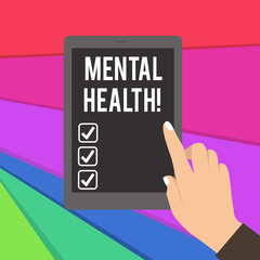 Text sign showing Mental Health. Business photo showcasing demonstratings condition regard to their psychological well being