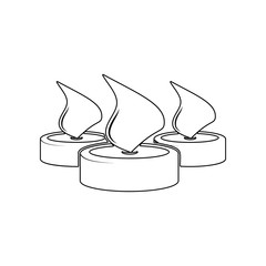 Aromatic lighted candles icon. Element of Spa for mobile concept and web apps icon. Outline, thin line icon for website design and development, app development