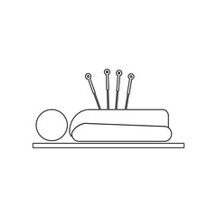 Human acupuncture with needles icon. Element of Spa for mobile concept and web apps icon. Outline, thin line icon for website design and development, app development