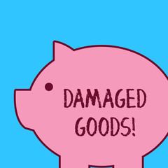 Handwriting text Damaged Goods. Conceptual photo Products or commodities that are broken, cracked or scratched