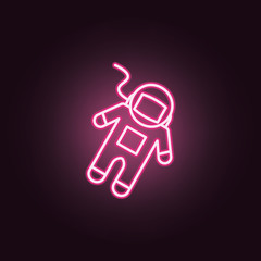 Astronaut neon icon. Elements of Space set. Simple icon for websites, web design, mobile app, info graphics