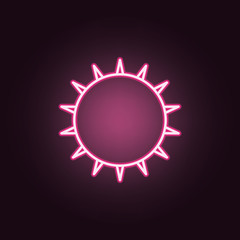 Sun neon icon. Elements of Space set. Simple icon for websites, web design, mobile app, info graphics