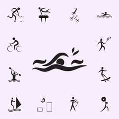 swimming icon. Elements of sportsman icon. Premium quality graphic design icon. Signs and symbols collection icon for websites, web design, mobile app on white background