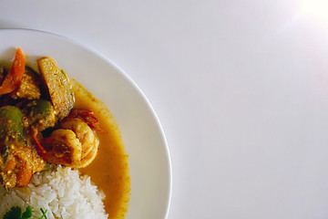 Green Curry with shrimp and Rice