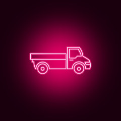 Truck neon icon. Elements of Transport set. Simple icon for websites, web design, mobile app, info graphics