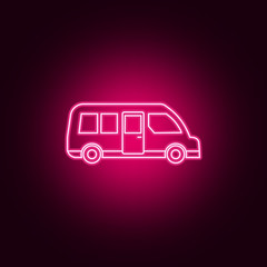 Minivan neon icon. Elements of Transport set. Simple icon for websites, web design, mobile app, info graphics